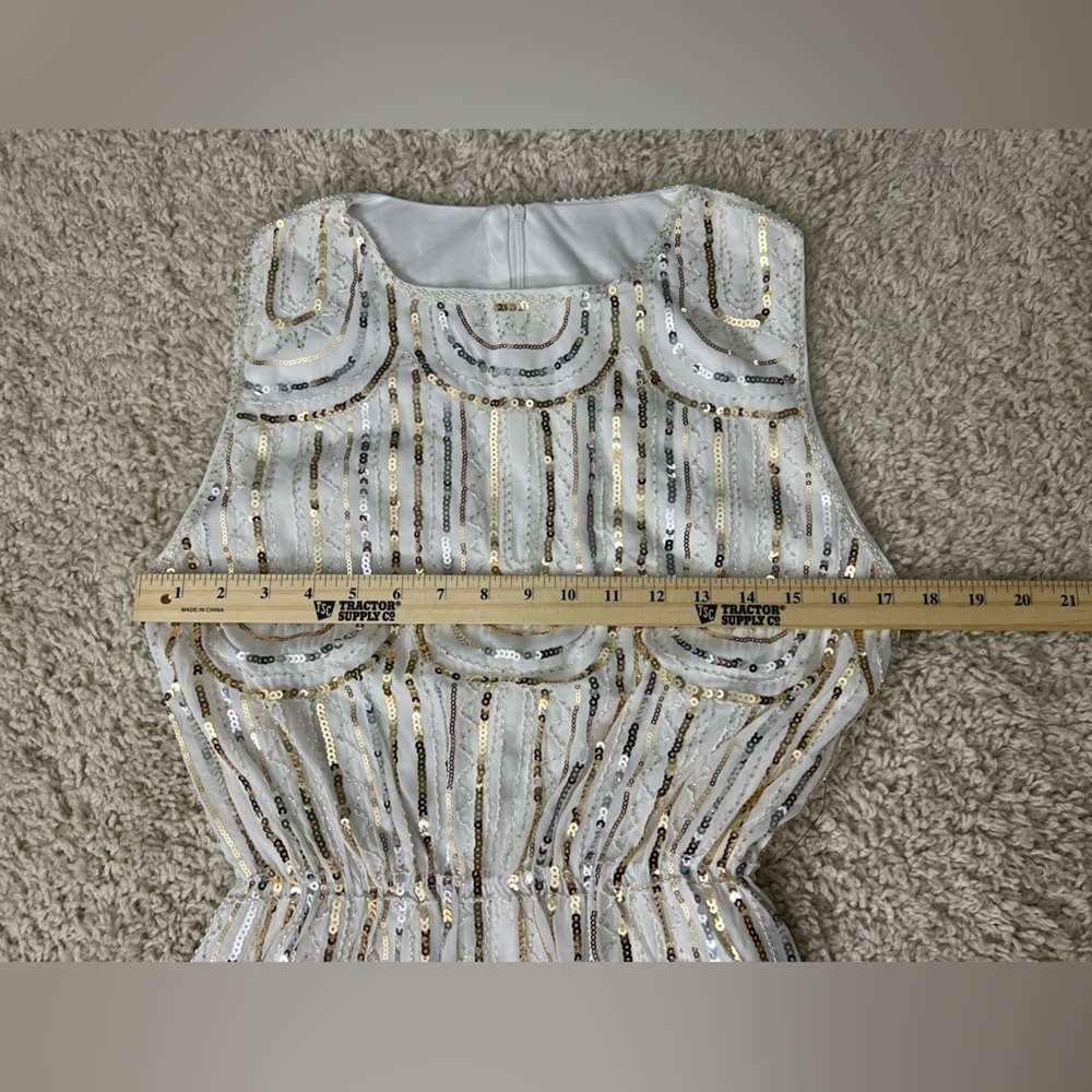 Women’s White and Gold 1920s Cocktail Dress NWOT - Picture 7 of 8